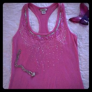 Guess Jeans racer back tee w/sequins